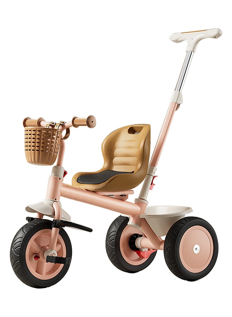 MaBaby 2 In 1 Kids Tricycles for Toddler, with Storage Basket, Adjustable Seat and Removable Push Handle, Kids Trike for 1-6 Years Boys and Girls Indoor Outdoor - Image 1