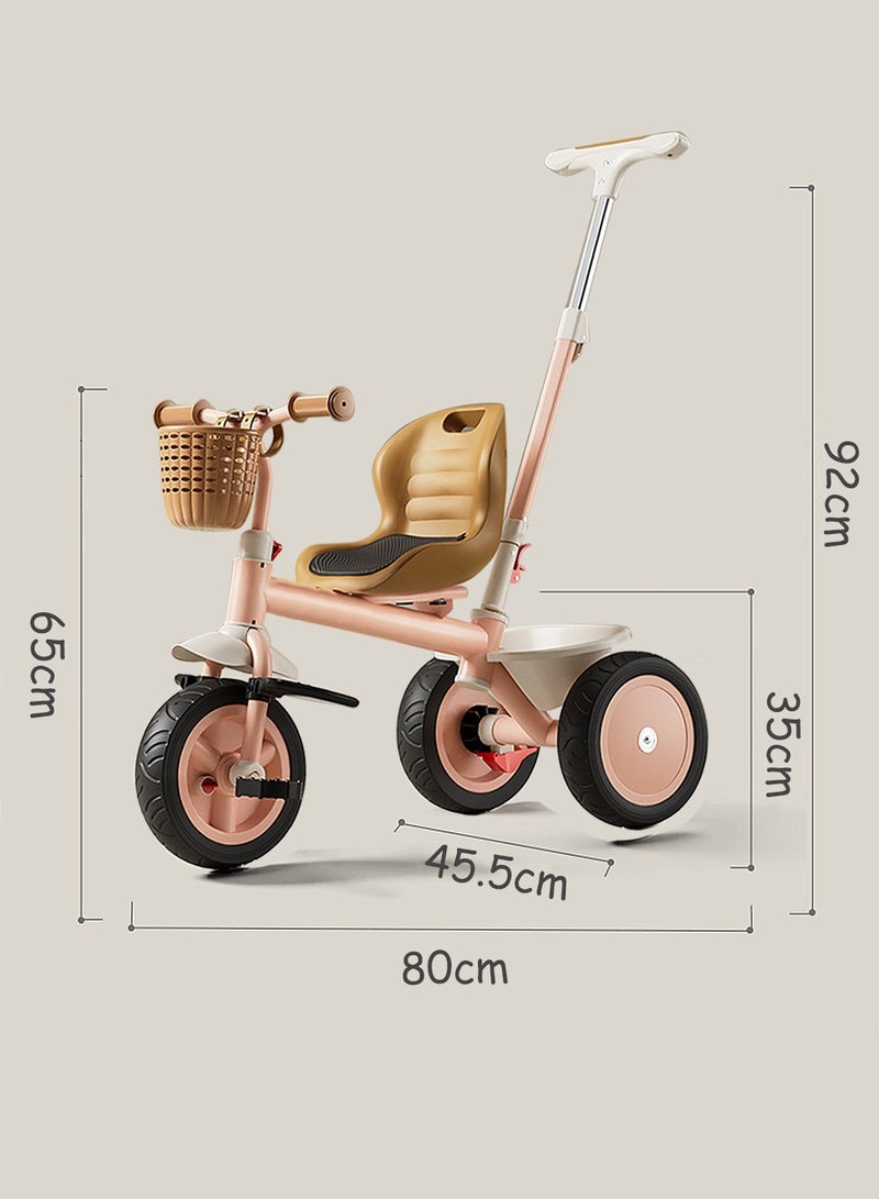 MaBaby 2 In 1 Kids Tricycles for Toddler, with Storage Basket, Adjustable Seat and Removable Push Handle, Kids Trike for 1-6 Years Boys and Girls Indoor Outdoor - Image 5