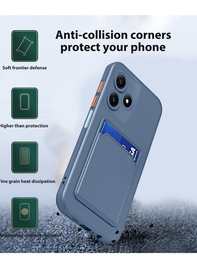 دبليو تيك غطاء حماية من السيليكون TPU مع حامل البطاقة لهاتف Realme Note 50 4G 2024 رمادي - Image 2