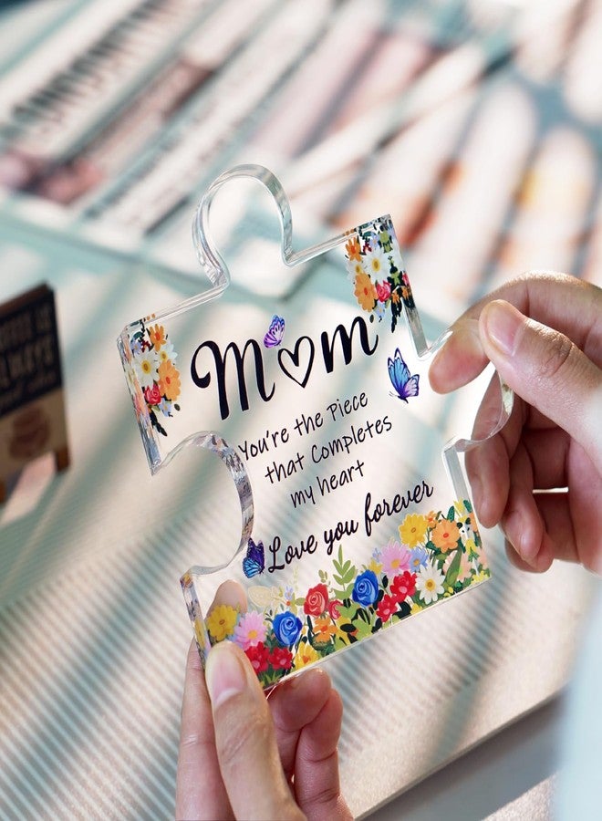 ADDWel Mothers Day Gifts for Mom from Daughter, Son - Cute Mom Gifts from Kids - Mum Birthday Christmas Stocking Stuffers Thanksgiving Gifts Idea - Fancy Engraved Acrylic Block Puzzle Piece for Mother - Image 2