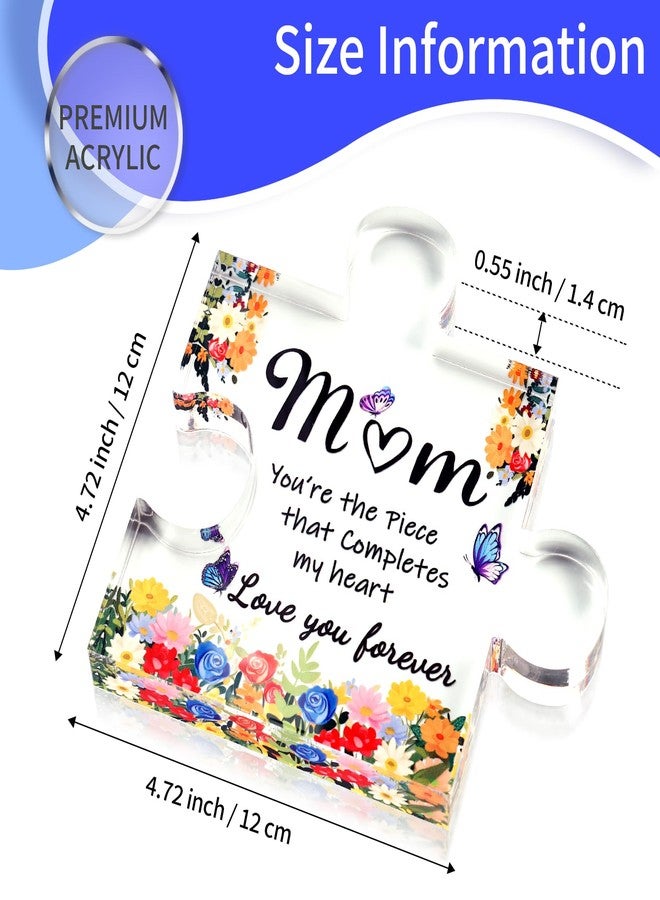 ADDWel Mothers Day Gifts for Mom from Daughter, Son - Cute Mom Gifts from Kids - Mum Birthday Christmas Stocking Stuffers Thanksgiving Gifts Idea - Fancy Engraved Acrylic Block Puzzle Piece for Mother - Image 4