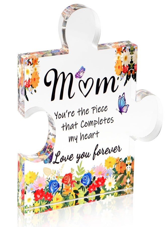 ADDWel Mothers Day Gifts for Mom from Daughter, Son - Cute Mom Gifts from Kids - Mum Birthday Christmas Stocking Stuffers Thanksgiving Gifts Idea - Fancy Engraved Acrylic Block Puzzle Piece for Mother - Image 1