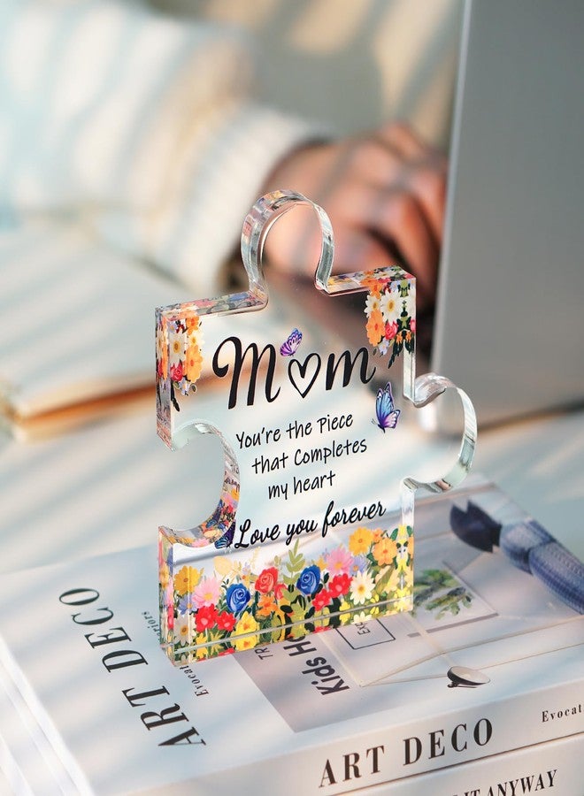 ADDWel Mothers Day Gifts for Mom from Daughter, Son - Cute Mom Gifts from Kids - Mum Birthday Christmas Stocking Stuffers Thanksgiving Gifts Idea - Fancy Engraved Acrylic Block Puzzle Piece for Mother - Image 3