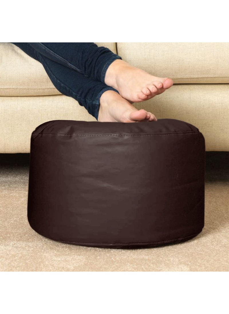 Kitepro Kitepro 4XL Bean Bag with Beans with Footstool Cushion Ready to Use Faux Leather Bean Bag Chair Brownn XXXXL  - Image 5