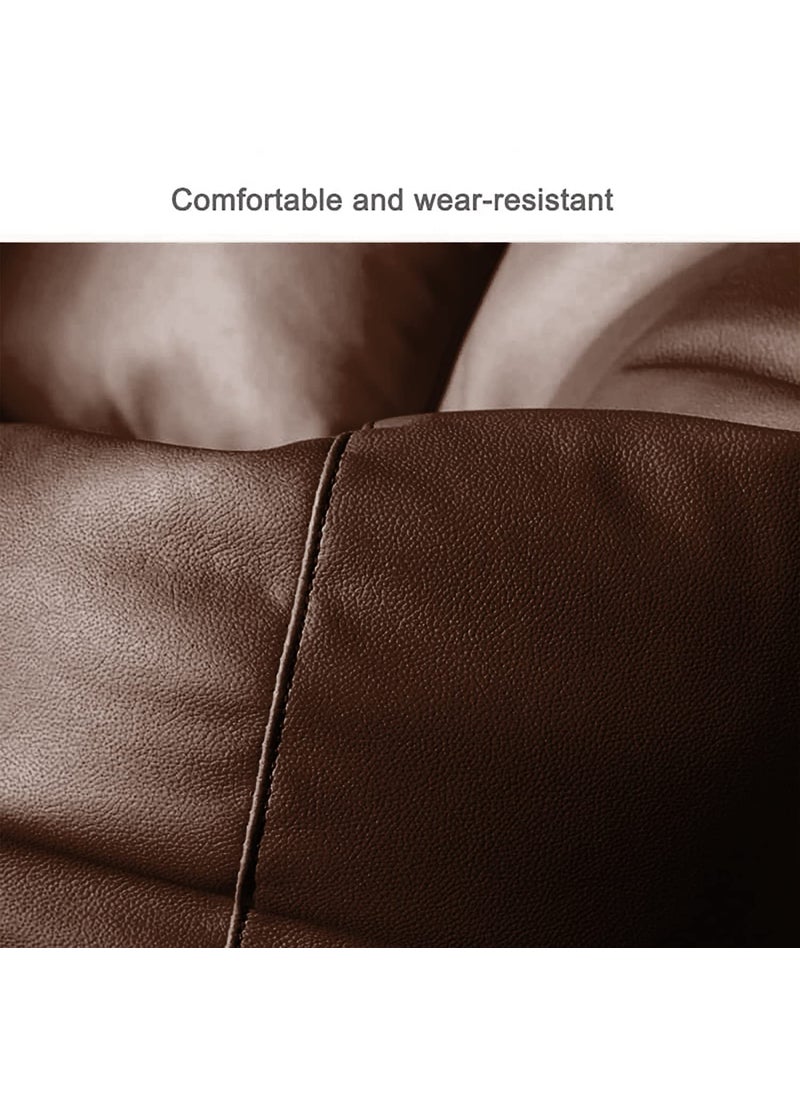 Kitepro Kitepro 4XL Bean Bag with Beans with Footstool Cushion Ready to Use Faux Leather Bean Bag Chair Brownn XXXXL  - Image 3