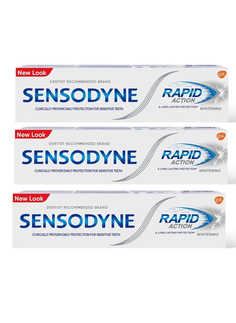 Sensodyne 3 Pieces of Rapid Action Toothpaste - Image 1