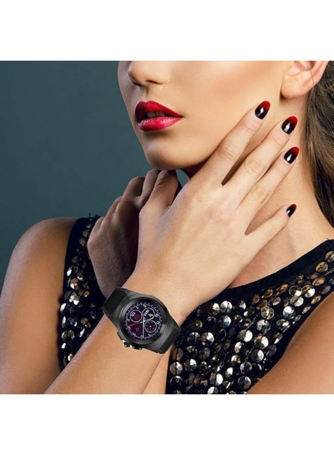 MyKronoz ZeTime Original Petite Hybrid Smartwatch– Brushed Black/gray with Black Silicone Strap, Mechanical Hands + Touchscreen, Fitness & Heart Rate Tracking, Sleep Monitoring, Calls & Notifications – Daily Activity & Travel Use - Image 3