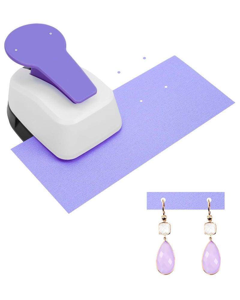 مثقب بطاقات الأقراط، مثقب بطاقات تعليق الأقراط، مثقب بطاقات الأقراط المثقوبة لبيع وعرض المجوهرات، مناسب للأعمال اليدوية، بنفسجي - Image 1