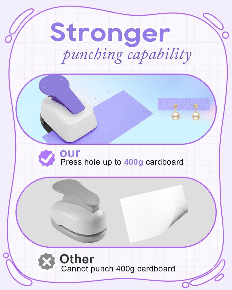 مثقب بطاقات الأقراط، مثقب بطاقات تعليق الأقراط، مثقب بطاقات الأقراط المثقوبة لبيع وعرض المجوهرات، مناسب للأعمال اليدوية، بنفسجي - Image 3