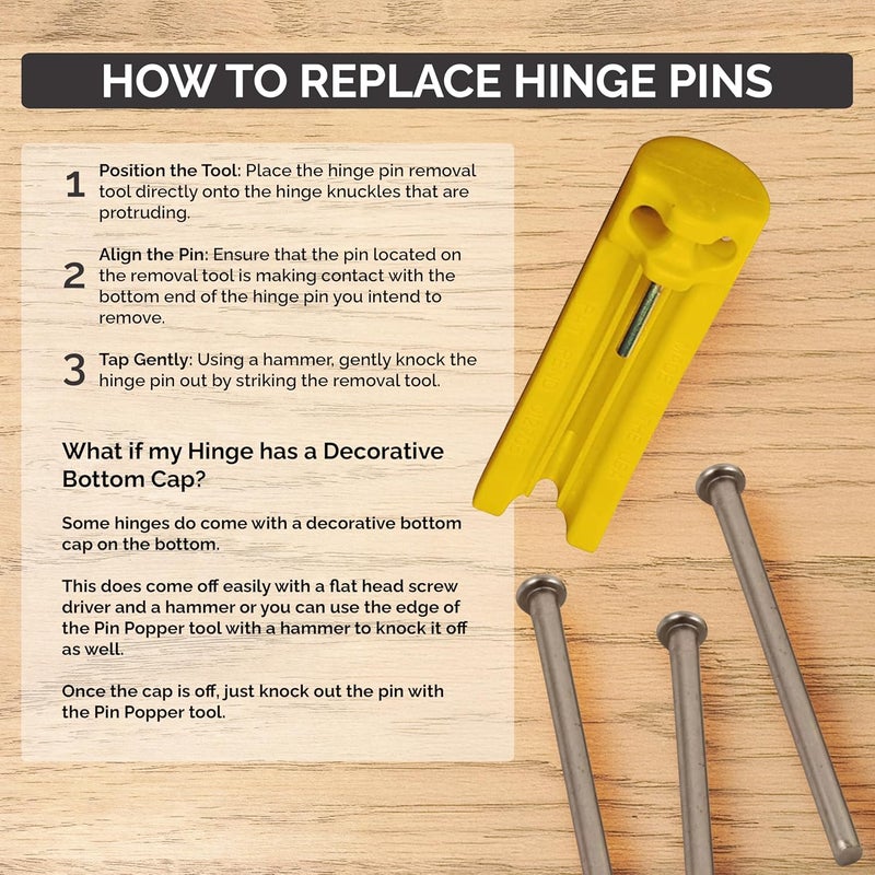 Hinge Outlet Hinge Pins for Doors, 4 inches, Black, 3 Pack - Image 3