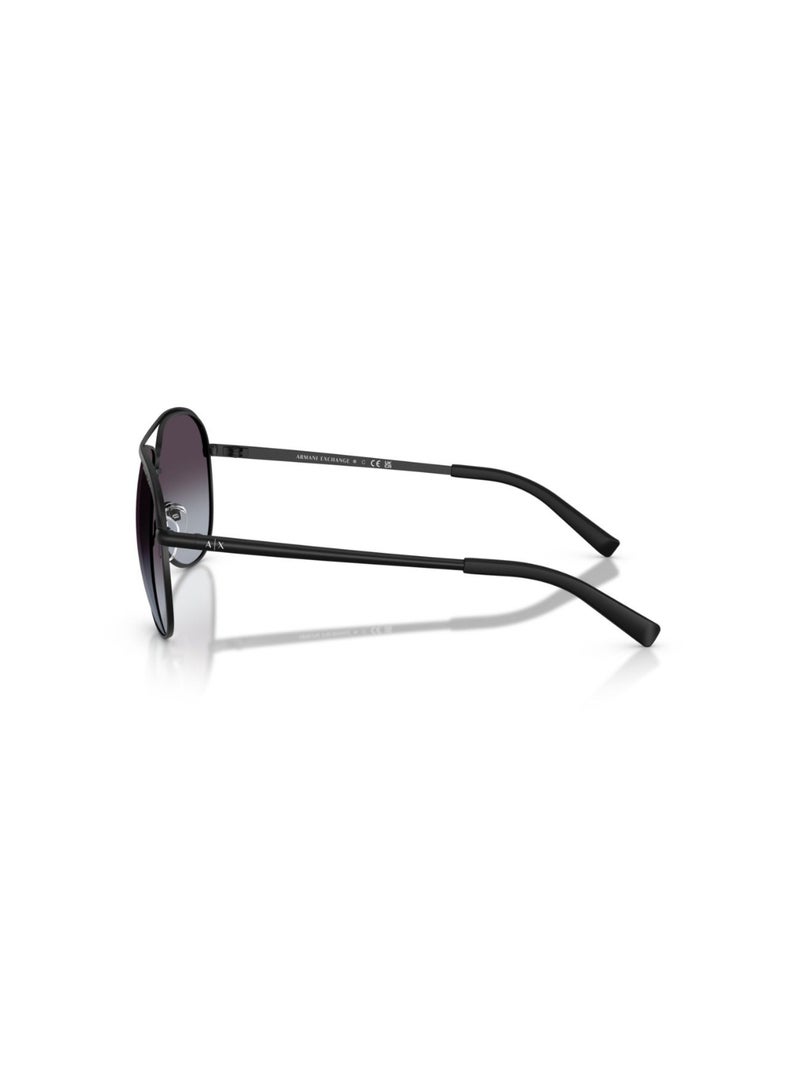 Armani Exchange Unisex Pilot  Sunglasses- Ax 2002 - Lense Size:61Mm - Matte Black - Image 2