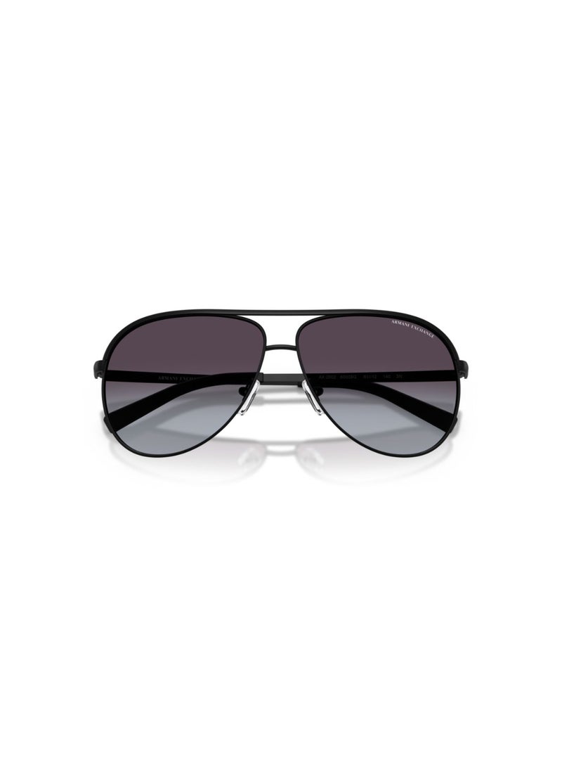 Armani Exchange Unisex Pilot  Sunglasses- Ax 2002 - Lense Size:61Mm - Matte Black - Image 4