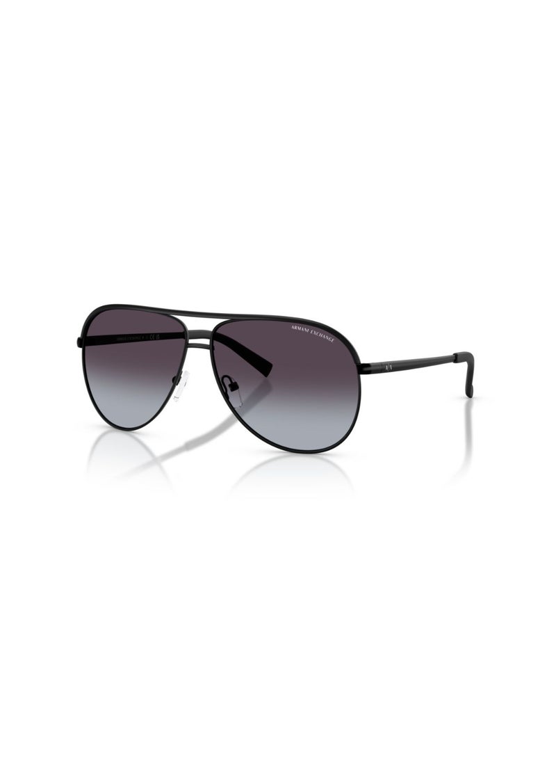 Armani Exchange Unisex Pilot  Sunglasses- Ax 2002 - Lense Size:61Mm - Matte Black - Image 3
