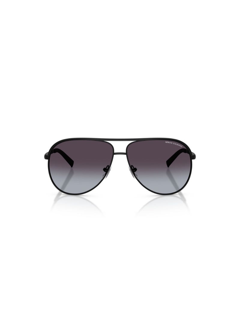 Armani Exchange Unisex Pilot  Sunglasses- Ax 2002 - Lense Size:61Mm - Matte Black - Image 1