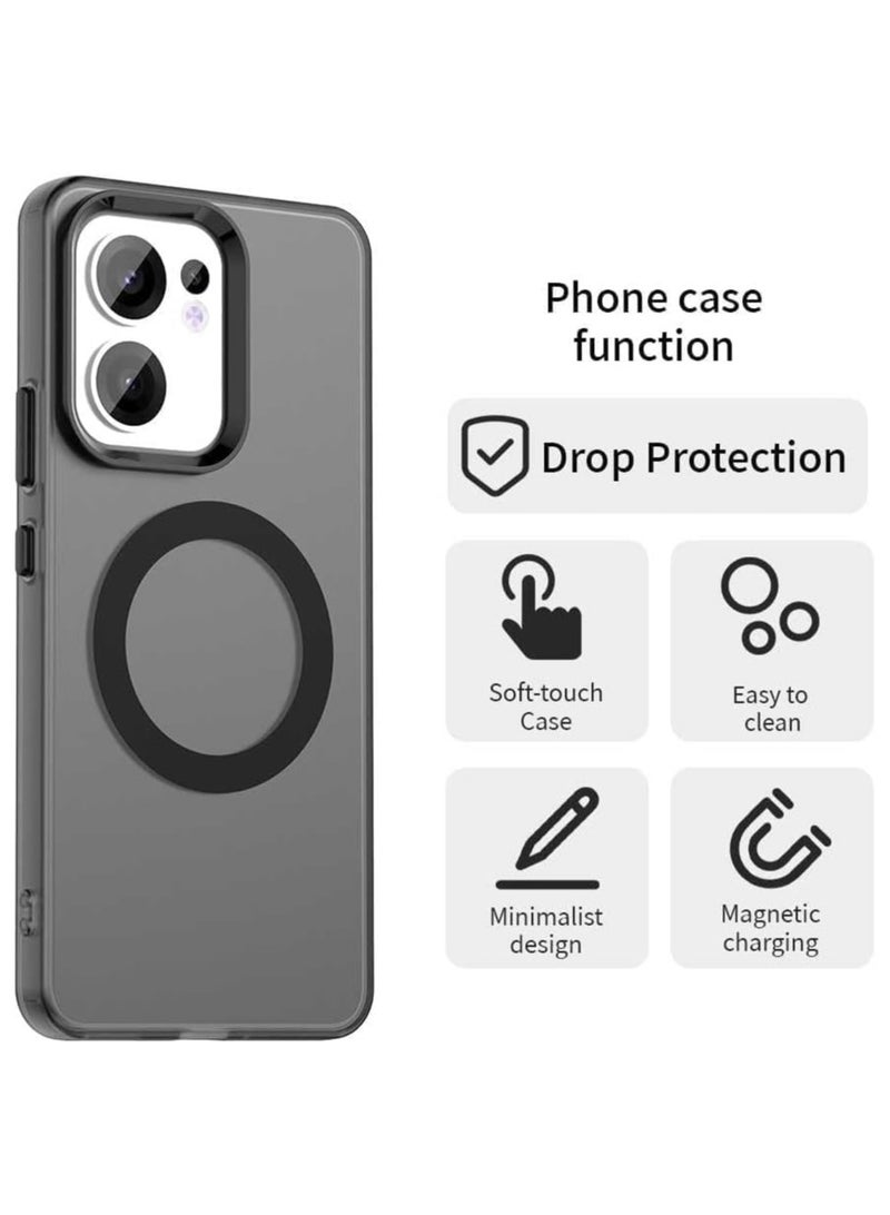 CHEROSIN Magnetic Phone Case for OPPO Reno 13F/ Reno13 F 5G,Supports Wireless Charging, TPU Shockproof Phone Cover,Anti-Slip,No Yellowing  - Image 4