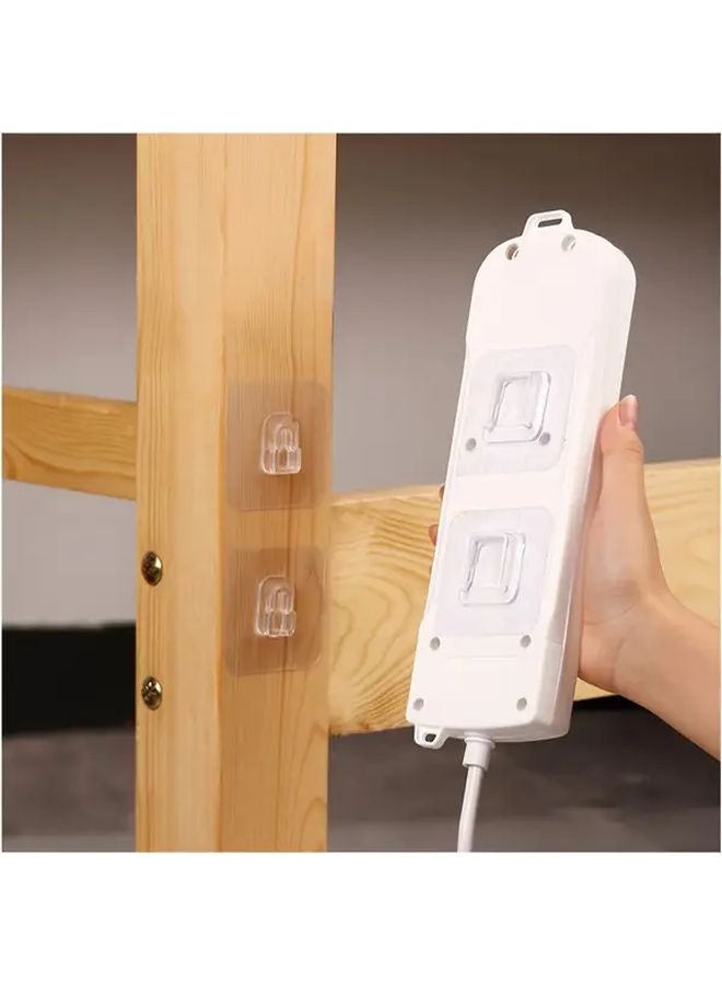 1 Pair Plastic Wall Hooks Multi Purpose Waterproof Brackets for Router Socket Picture Frame - Image 2