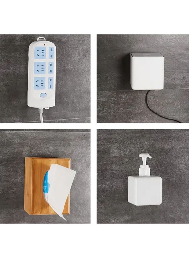 1 Pair Plastic Wall Hooks Multi Purpose Waterproof Brackets for Router Socket Picture Frame - Image 5