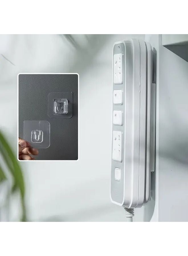 1 Pair Plastic Wall Hooks Multi Purpose Waterproof Brackets for Router Socket Picture Frame - Image 3