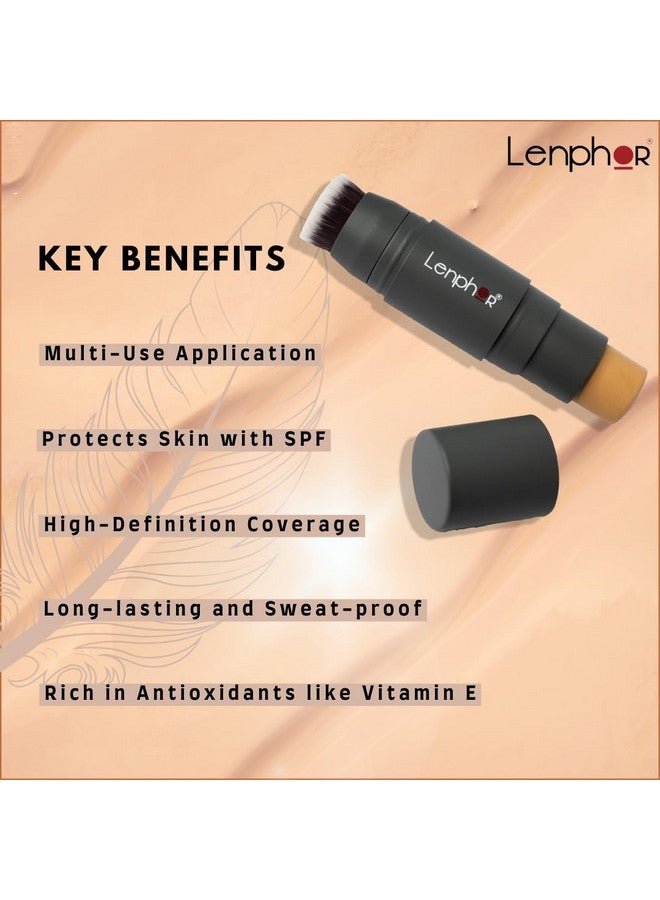 لينفور كريم أساس بتغطية كاملة يدوم طويلاً ومقاوم للماء، لون طبيعي 8 جرام | كريم أساس بتغطية كاملة للنساء والفتيات - Image 3