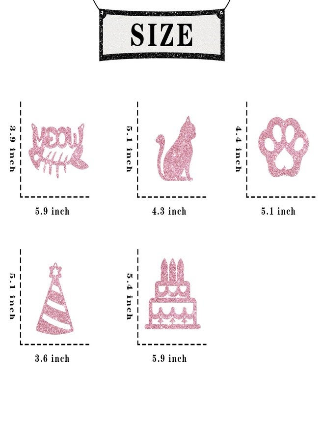 Maicaiffe Cat Birthday Hanging Swirl Decorations - Glitter 20 Pcs It's My Meowday Party Supplies - Cute Cat Birthday Streamers - Welcome Cat Pet kitten Birthday Party Foil Swirls Ceiling Decorations - Image 2