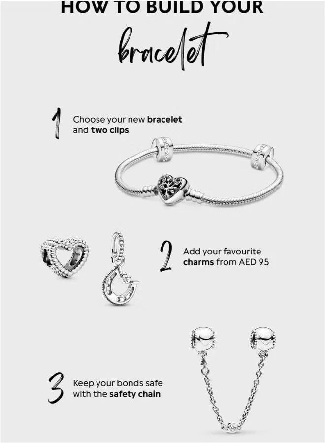 Pandora  Pandora Moments Heart Clasp Snake Chain Bracelet for Women | Best Price UAE