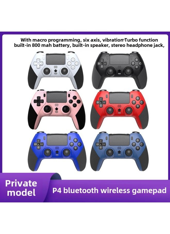 Generic - Private Model With Macro Programming P4 Wireless Bluetooth Game Handle P4 Handle With Motor Vibration Somatosensory Six-axis Burst-Product Color:Midnight Blue Touchpad - Image 1