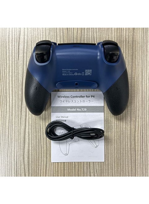 Private Model With Macro Programming P4 Wireless Bluetooth Game Handle P4 Handle With Motor Vibration Somatosensory Six-axis Burst-Product Color:Midnight Blue Touchpad
