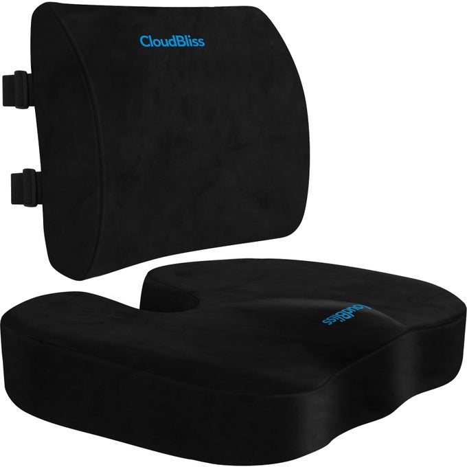 SEAT CUSHION OFFICE CHAIR CUSHIONCAR SEAT CUSHION LUMBAR SUPPORT PILLOW FOR OFFICE CHAIR BACK SUPPORT MEMORY FOAM PILLOW COCCYX CUSHION FOR TAILBONE SCIATICA PAIN RELIEFBLACKXLARGE