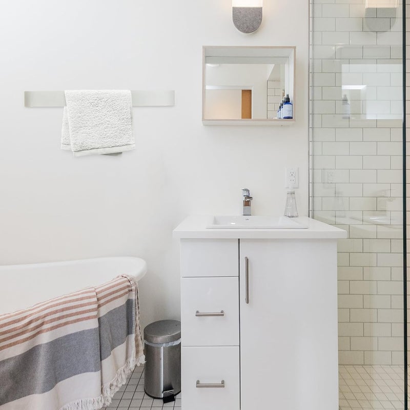 Aluminum Alloy Towel Ring Wall-Mounted Towel Rack Holder 30cm White Punch-Free Bathroom and Kitchen - Image 5