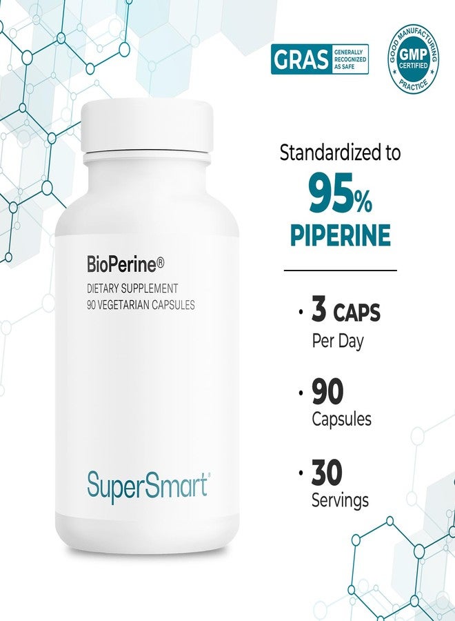 SuperSmart Bioperine 30mg per Day (95% Piperine) - Black Pepper Extract Supplement - Absorption Enhancer - Digestive Enzymes Support | Non-GMO & Gluten Free - 90 Vegetarian Capsules - Image 5