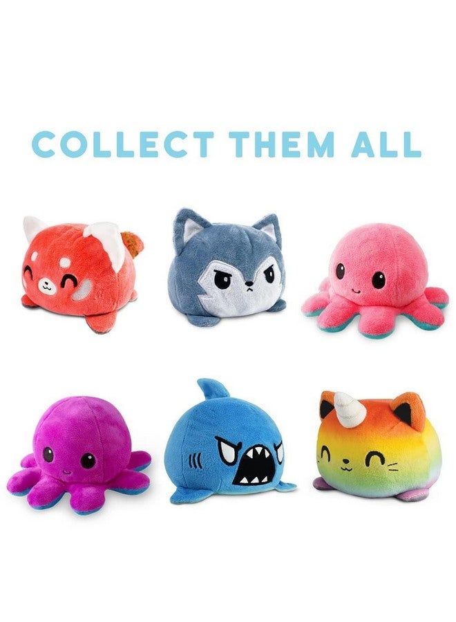 TeeTurtle - The Original Reversible Octopus Plushie - Happy Blue + Sad Light Blue - Cute Sensory Fidget Stuffed Animals That Show Your Mood 4 inch - Image 3