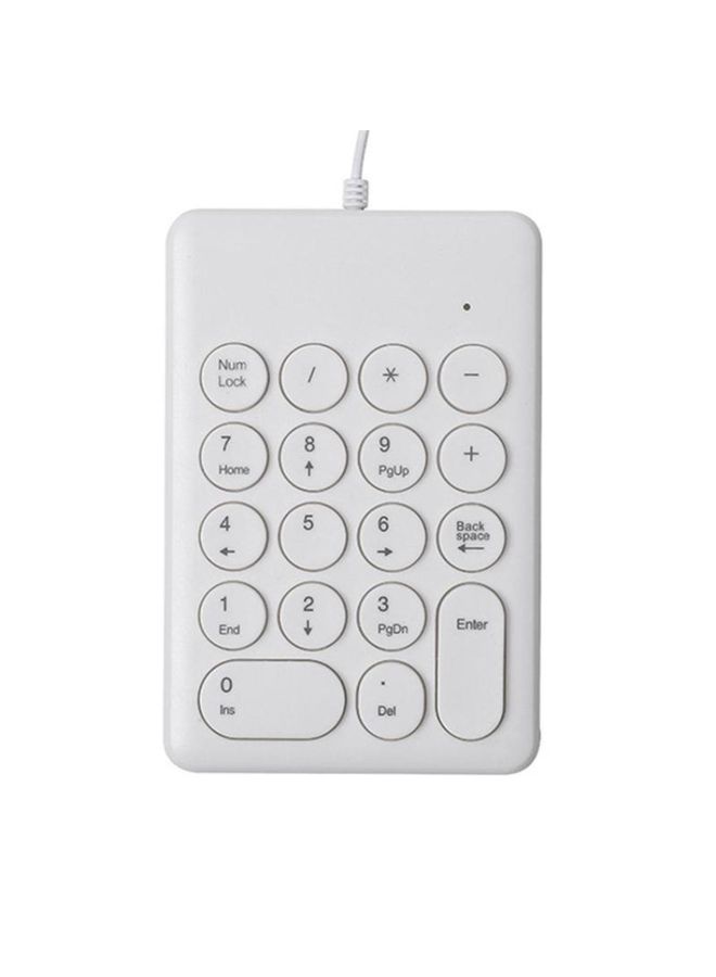 BURAQ 269 18 Keys Accounting Bank Wired Mini Chocolate Numeric Keypad, Cable Length: 1.25m(White)  - Image 1
