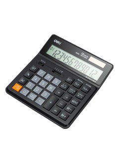 Deli Deli EM01020 Desktop Calculator | 12 Digits | Solar & LR44 Battery Powered | Tax Function & 120-Step Check | Black | Ideal for Business & Home Use (1PCS/Color Box)  - Image 2