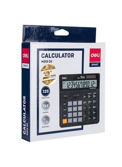 Deli Deli EM01020 Desktop Calculator | 12 Digits | Solar & LR44 Battery Powered | Tax Function & 120-Step Check | Black | Ideal for Business & Home Use (1PCS/Color Box)  - Image 4