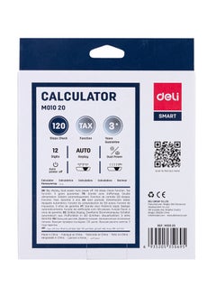 Deli Deli EM01020 Desktop Calculator | 12 Digits | Solar & LR44 Battery Powered | Tax Function & 120-Step Check | Black | Ideal for Business & Home Use (1PCS/Color Box)  - Image 5