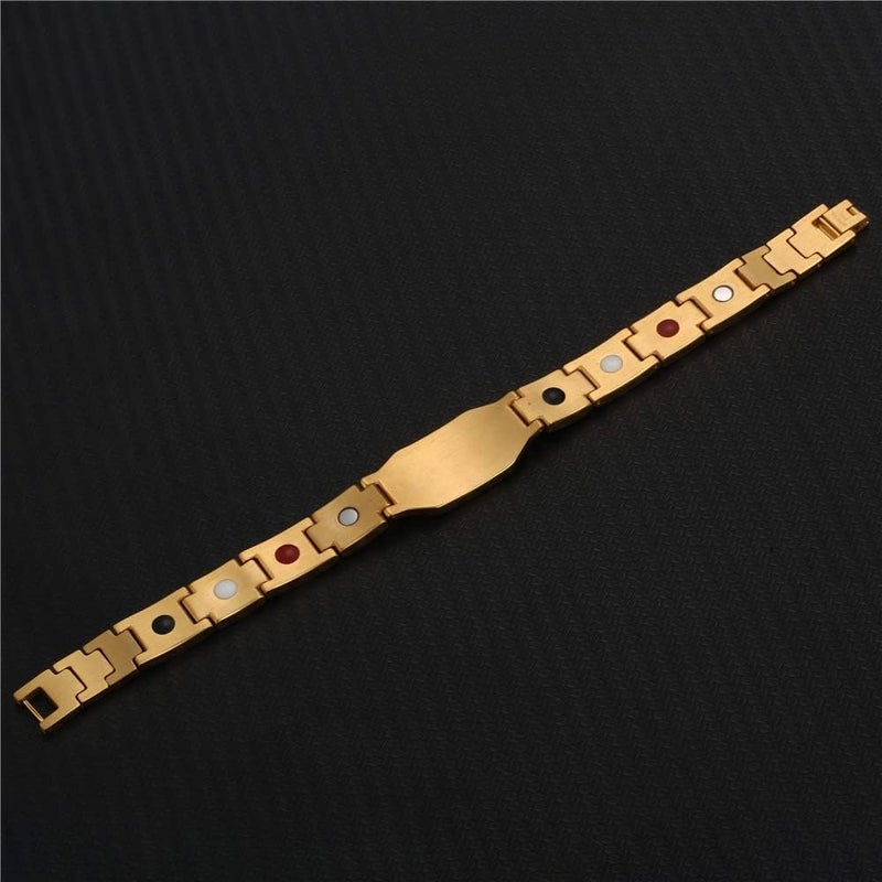 AC&L Unisex Magnet Contemporary Twin colour Design Stainless Steel Bracelet - Image 3