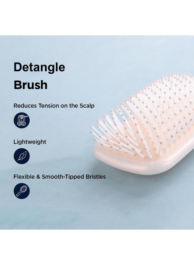 Hearts Hair Brush | Bristles Brush | Hair Brush With Paddle | Detangles Hair Brush | Suitable For All Hair Types | Hair Brush Styling Hair | 2 Piece | Xh45Bge | Beige - Image 2