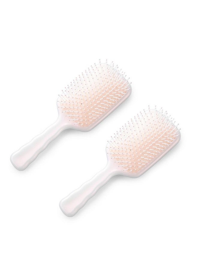 Hearts Hair Brush | Bristles Brush | Hair Brush With Paddle | Detangles Hair Brush | Suitable For All Hair Types | Hair Brush Styling Hair | 2 Piece | Xh45Bge | Beige - Image 1