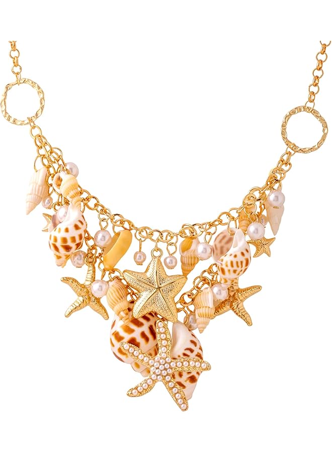 تشيميز أصفر قلادات تشوكر مطلية بالذهب من الزنك للنساء والفتيات - Image 1