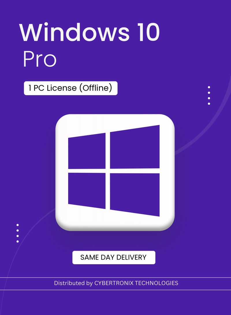 Windows Microsoft Windows 10 Pro | 1 PC License (Offline) | Digital License | SAME DAY DELIVERY