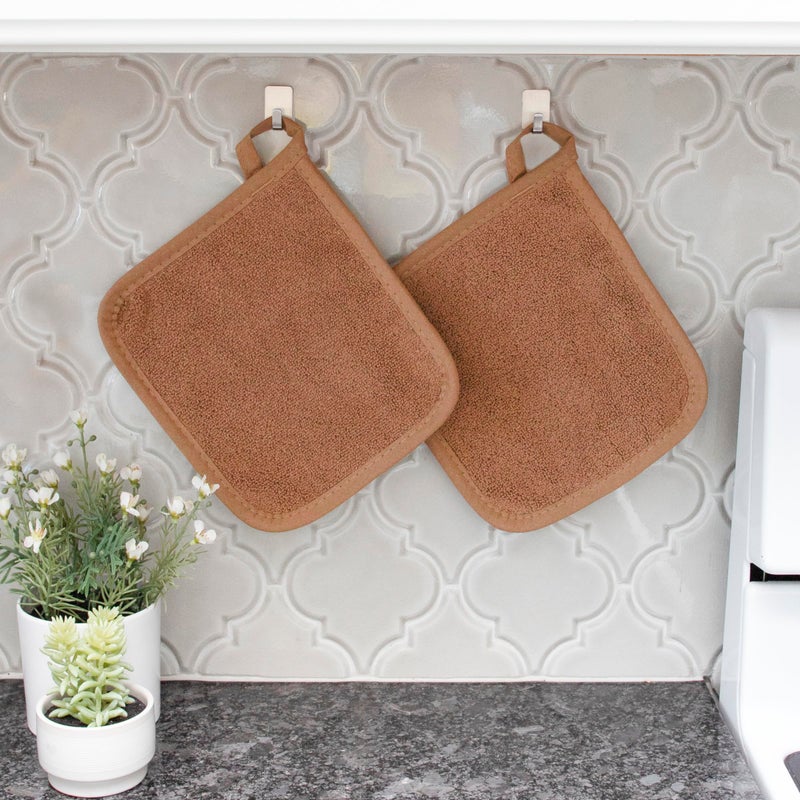 RITZ Terry Potholder & Hot Pad: Unparalleled Heat Resistant, Durable 100% Cotton â€“ Ergonomically Designed for Optimal Grip â€“ Easy-Care Machine Washable â€“ 4-Pack, Copper - Image 5