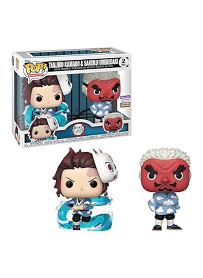Funko مجموعة من 2 مجسمات الفينيل القابلة للتجميع من سلسلة الرسوم المتحركة ديمون سلاير تانجيرو/ساكونجي من فانكو بوب 