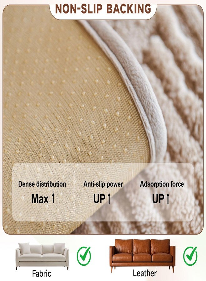 OTOB All Season Couch Cover for Dogs Washable, Non Slip Fuzzy Plush Pet Couch Covers, Cat Kids Pet Friendly Soft Armrest Sofa Slipcovers Furniture Protector, 1 Piece (Coffee, 27.6"x27.6") - Image 5