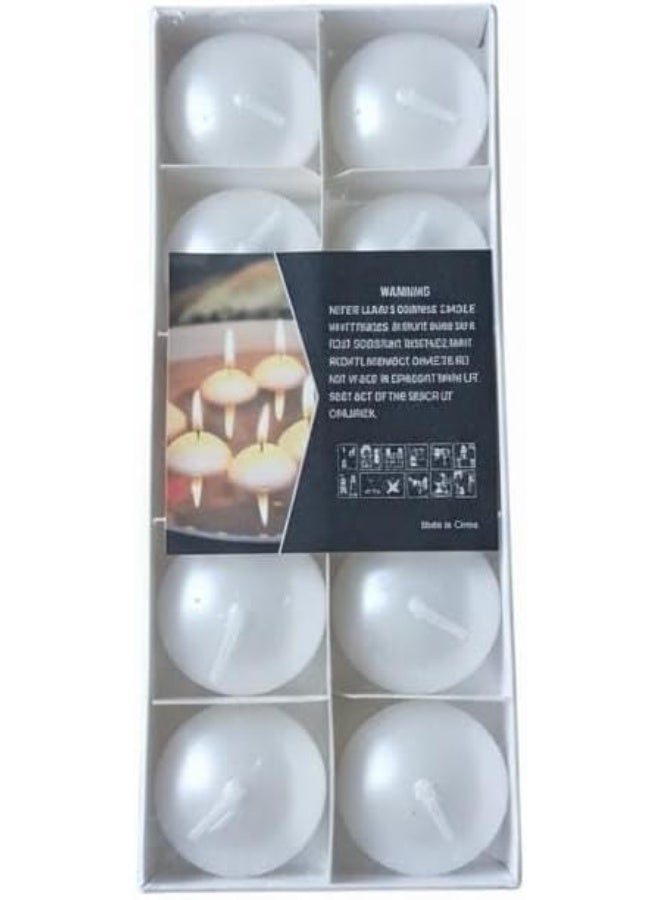 سبيس شوب عشر قطع شمع دائري لديكور المنزل وغرفة المعيشة وغرفة النوم والمهرجانات للتأمل والاسترخاء وتعطير الجو أبيض - Image 1