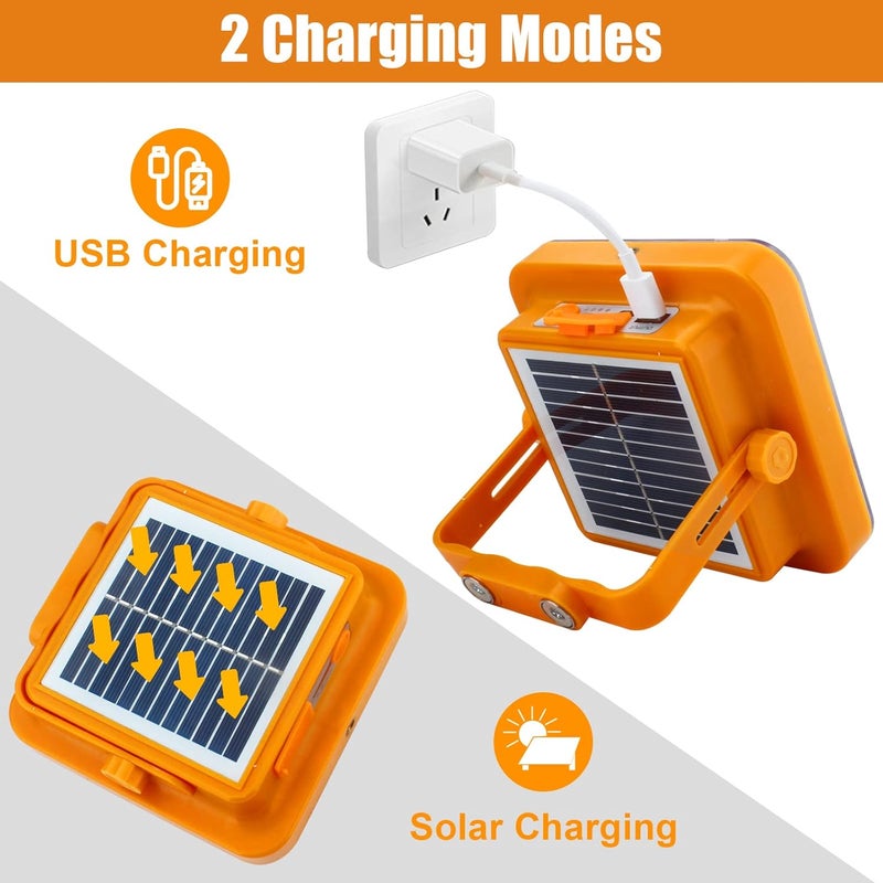 Indmird Portable LED Work Solar Light 100W, 10000LM - IP66 Waterproof USB Rechargeable Flood Light for Outdoor Use - Image 5