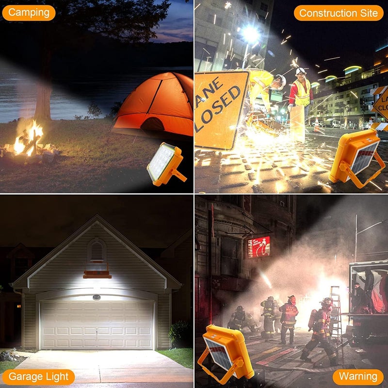 Indmird Portable LED Work Solar Light 100W, 10000LM - IP66 Waterproof USB Rechargeable Flood Light for Outdoor Use - Image 2