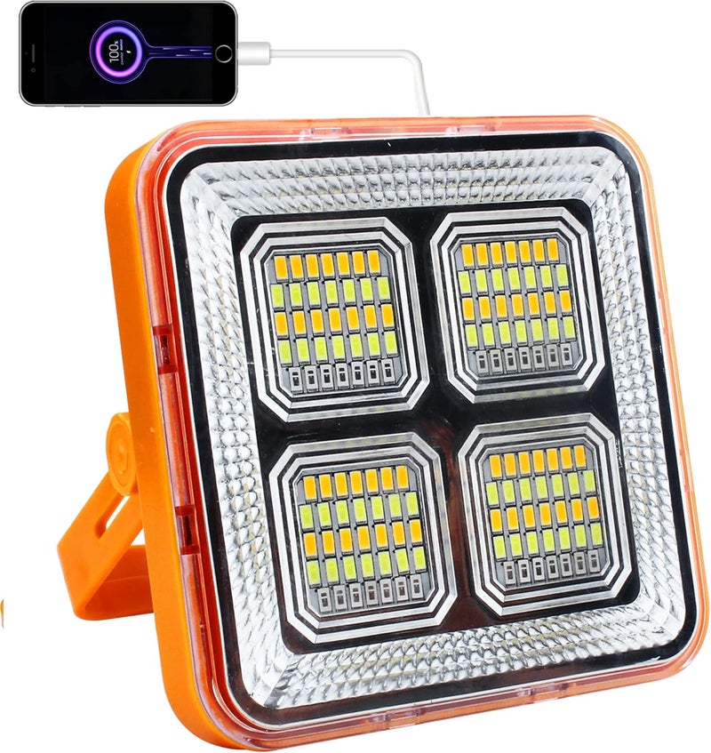 Indmird Portable LED Work Solar Light 100W, 10000LM - IP66 Waterproof USB Rechargeable Flood Light for Outdoor Use - Image 1