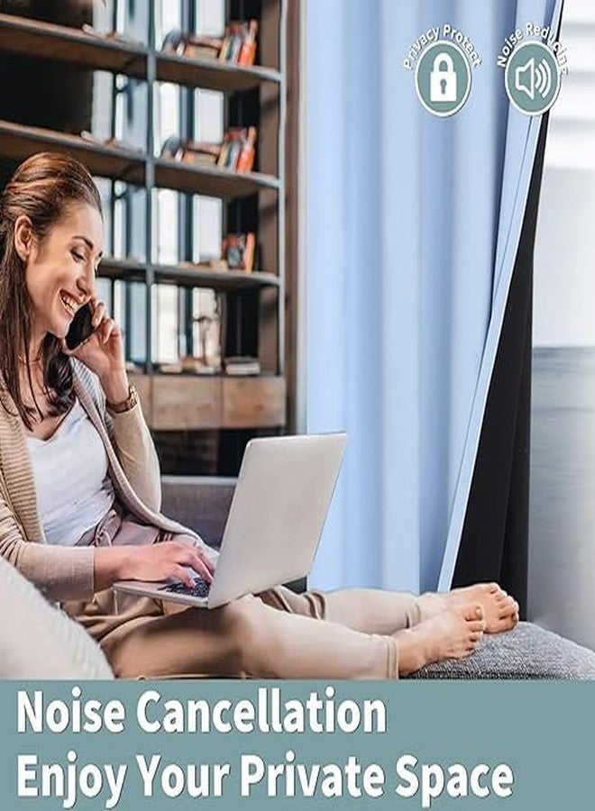 BFAM ستائر BFAM معتمة 100% لغرفة النوم ببطانة سوداء، عازلة للحرارة، طبقتان سميكتان، تحجب الضوء تمامًا، ستائر نوافذ بحلقات معدنية، لوحة واحدة - Image 4