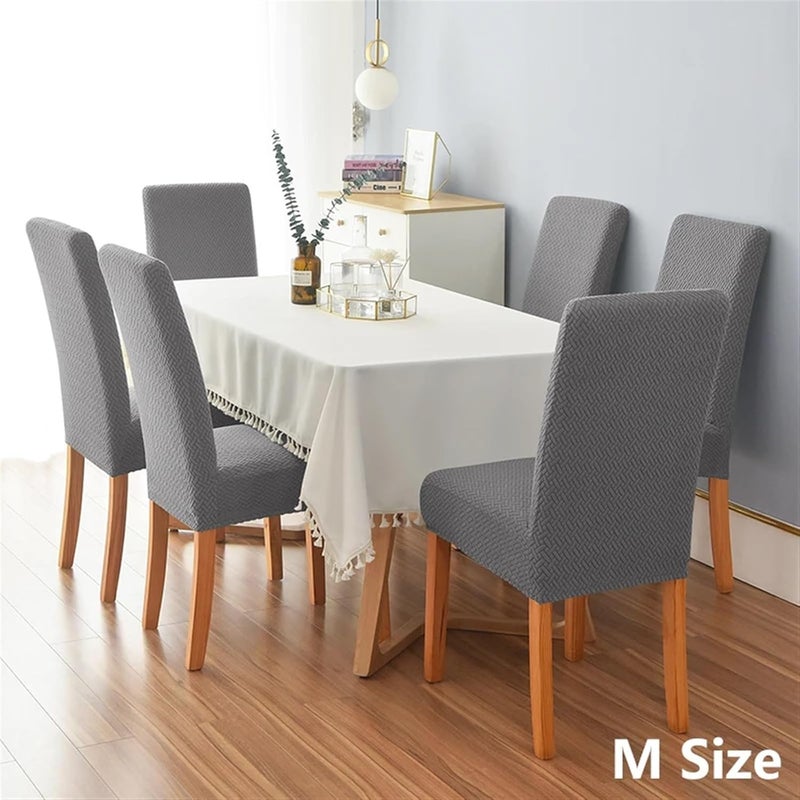 أغطية كراسي غرفة الطعام، من الصوف القطبي المرن، للمقاعد ذات الظهر الطويل، مناسبة للمكاتب المنزلية وغرف الاستقبال (اللون الرمادي، الحجم XL، القياس 6075 سم) - Image 4