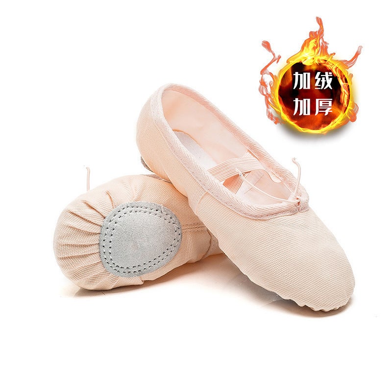 Children''s Dance Shoes with Velvet Lining for Autumn and Winter, Girls'' Pink Dance Shoes, Soft-Soled Practice Shoes, Thickened Ballet Shoes for Girls - Image 3
